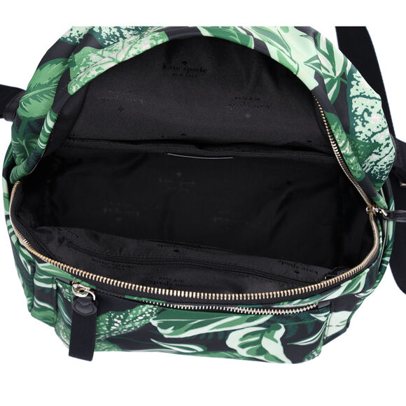 Kate Spade Chelsea Green Fern Foliage Leaves Print Nylon Backpack KH414 - Picture 4 of 4